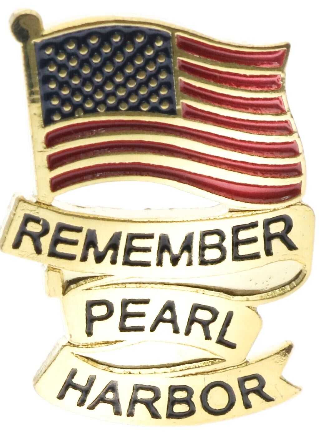 Pearl Harbor Remember US Navy Gold Color 1 1/8 inch Hat Lapel Pin H14981 F4D16N