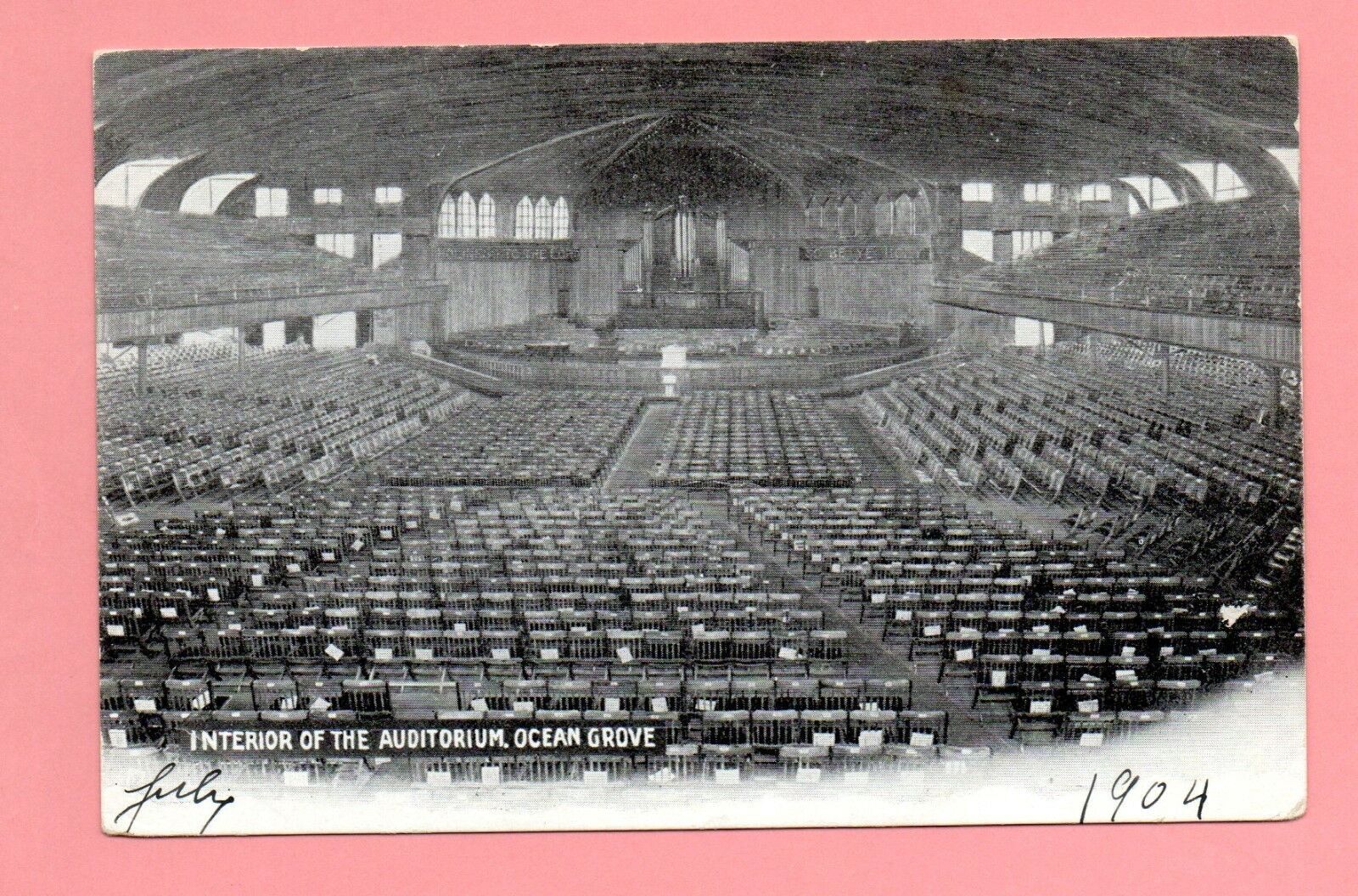 Interior Great Auditorium Ocean Grove New Jersey 1904 Postcard