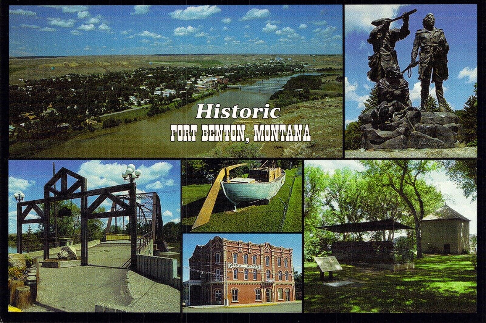 Historic Fort Benton Montana- Multiview-c1993 VTG Unposted Postcard M9