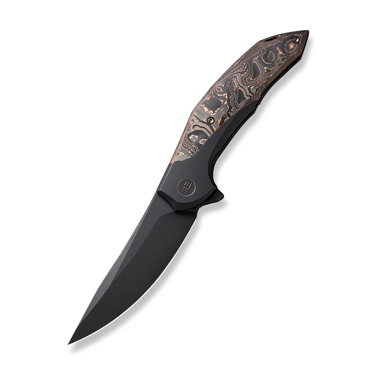 WE Merata Folding Knife Black/Copper Ti/Copper Foil CF Handle 20CV WE22008B-1