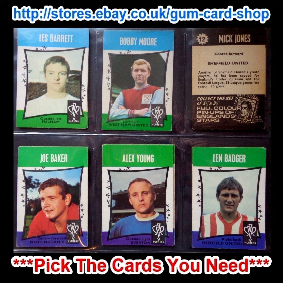 A&BC 1967 STAR PLAYERS BLACK BACK (GOOD) *PICK THE CARDS YOU NEED*