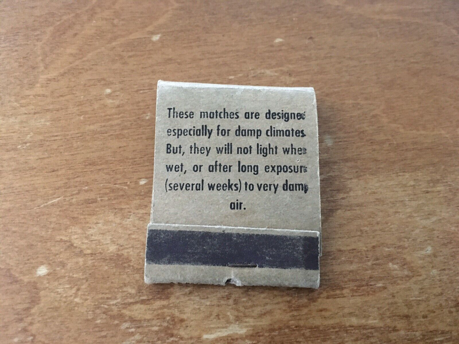 Vintage US Army Matches For Damp Climates.