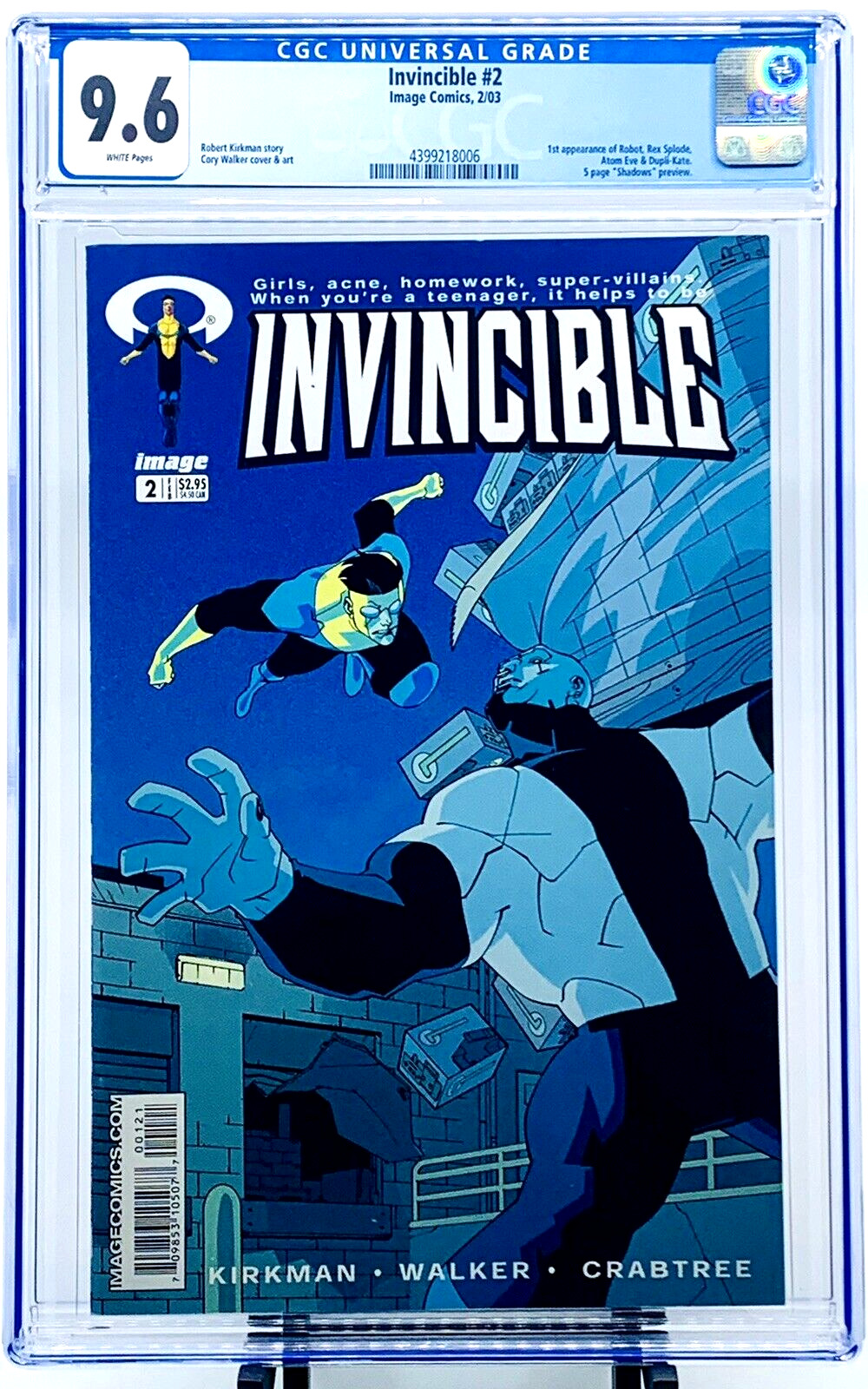 Invincible #2 CGC 9.6 WP 2003 Key 1st Robot Rex Splode Atom Eve Dupli-Kate NEW