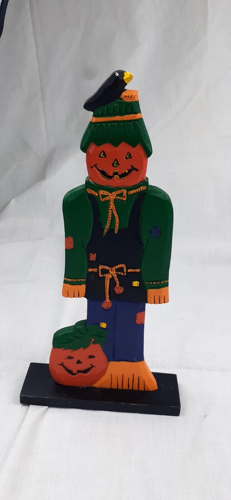 Vintage 1994 New Creative Enterprises WOOD PUMPKIN MAN Wood Halloween Decoration