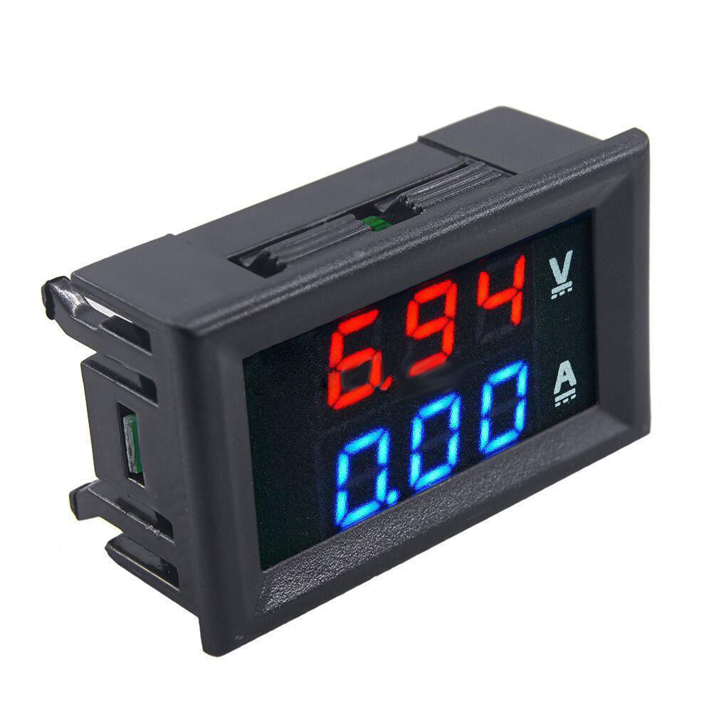 Red Blue LED Display DC 0-100V 10A Dual Digital Voltmeter Amp Volt Meter Ammeter
