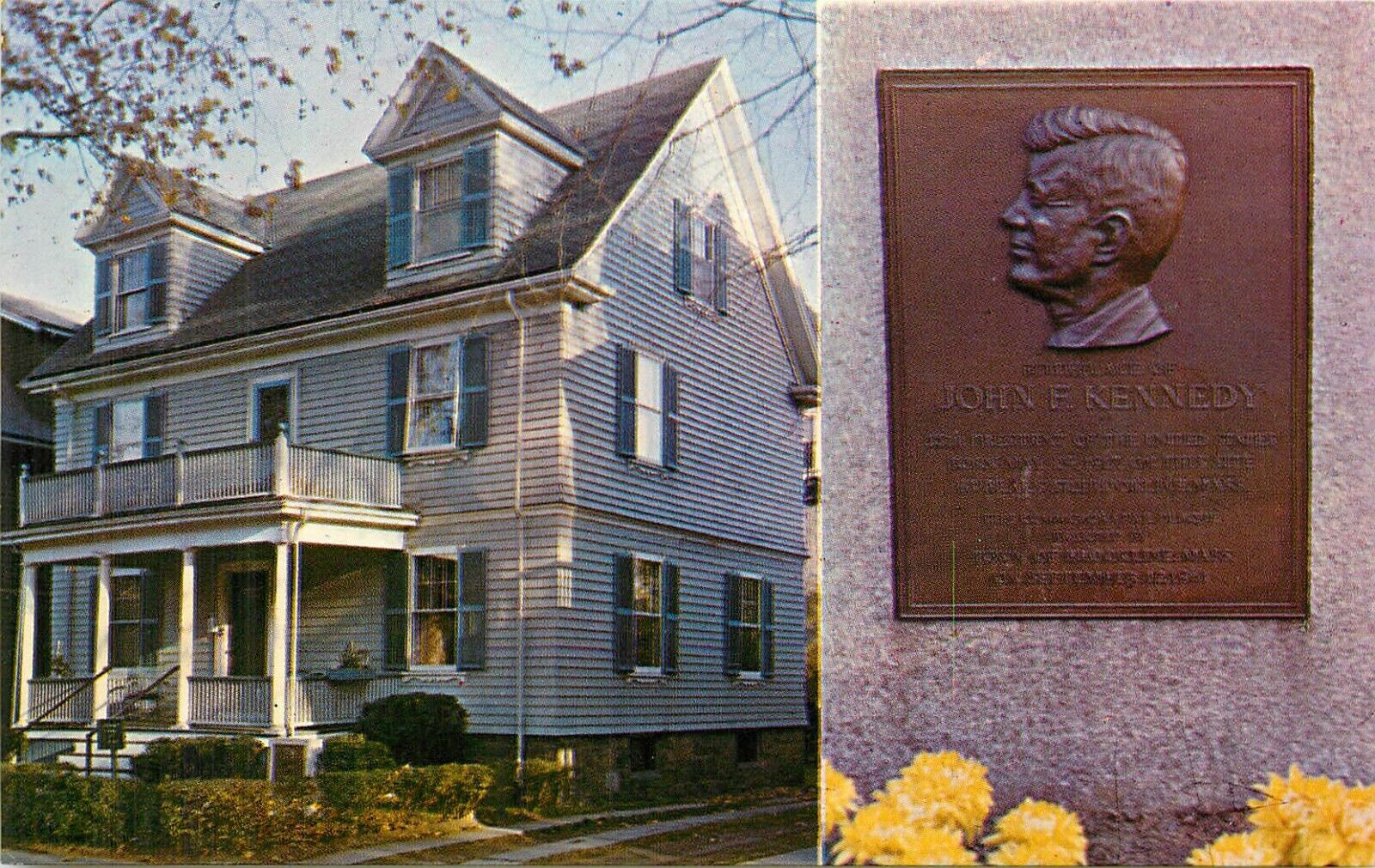 John F Kennedy Birthplace Brookline Massachusetts Postcard