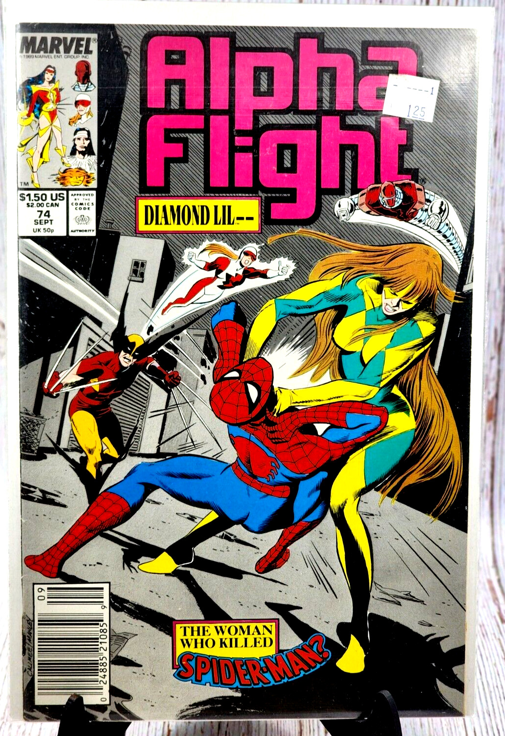 ALPHA FLIGHT #74 Marvel Comics 1989 SPIDER-MAN WOLVERINE Appearance
