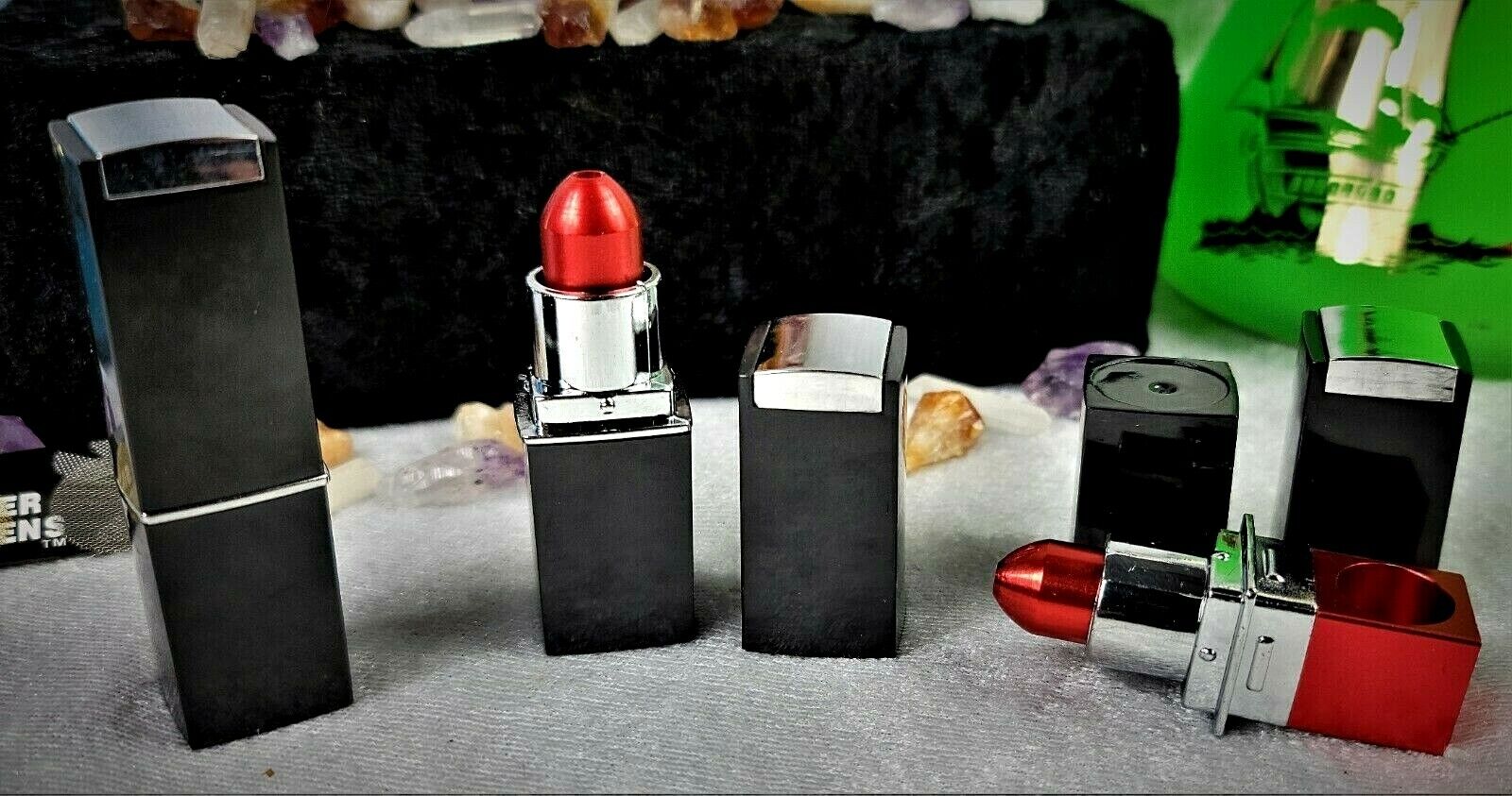 2 x 3 Inch Lipstick Metal Tobacco Smoking Pipe Hidden Novelty Pipe