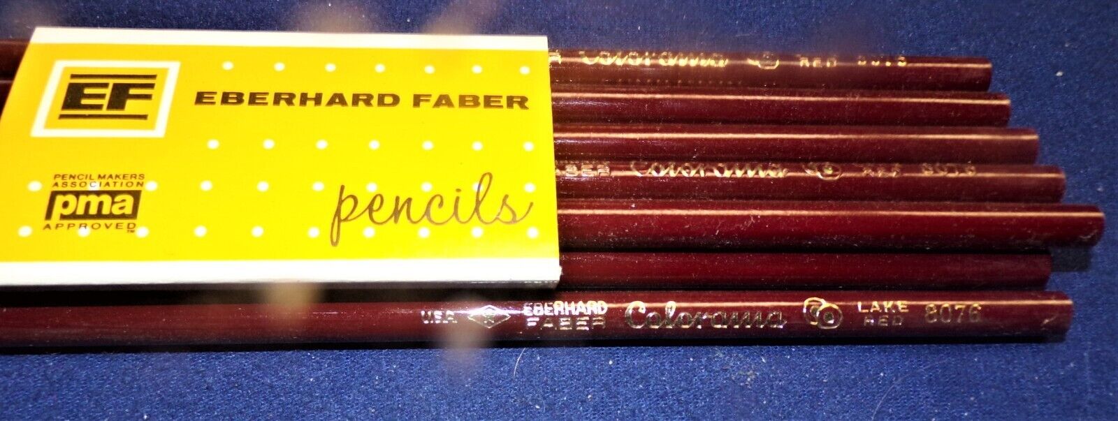 12 Vintage Eberhard Faber Colorama Colored Pencils Lake Red 8076 NEW NOS USA