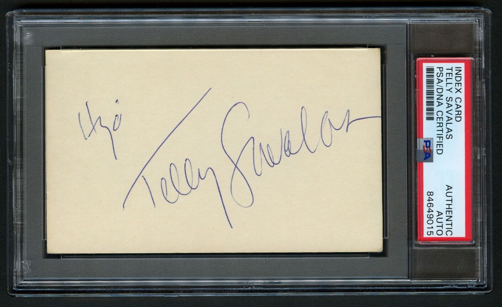 Telly Savalas signed autograph auto Vintage 3x5 Kojack & Dirty Dozen PSA Slabbed