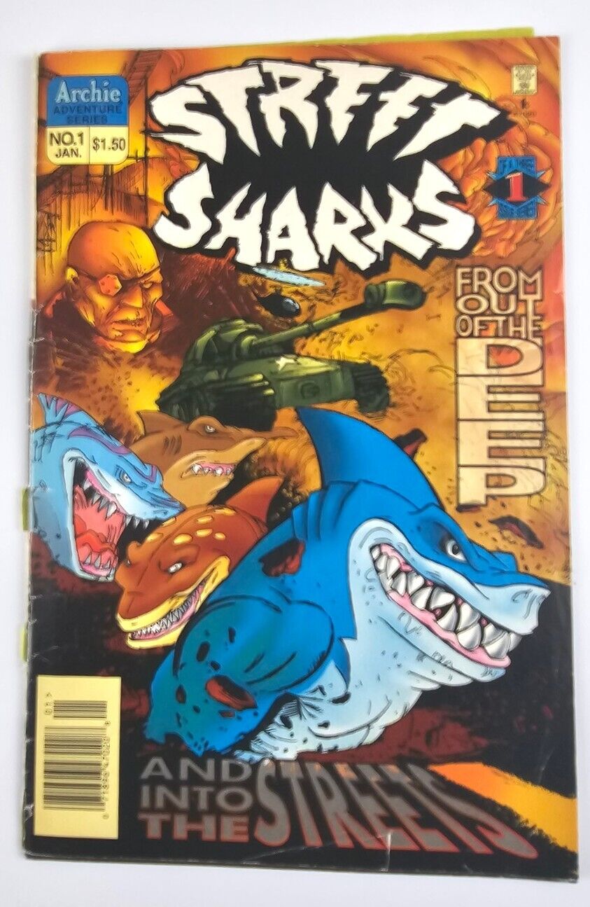 Vintage 1996 Archie Comics Street Sharks #1 Newsstand Edition