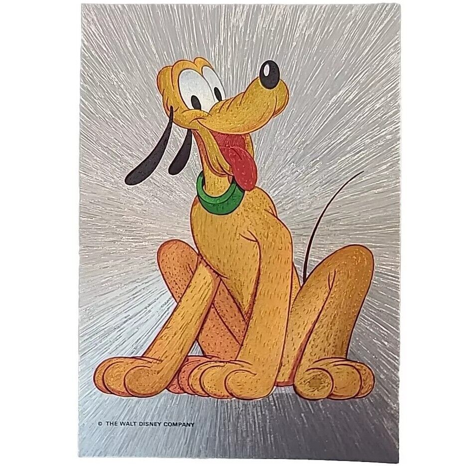 Vintage Postcard Disney Pluto Dufex Foil Metallic HSC-406886