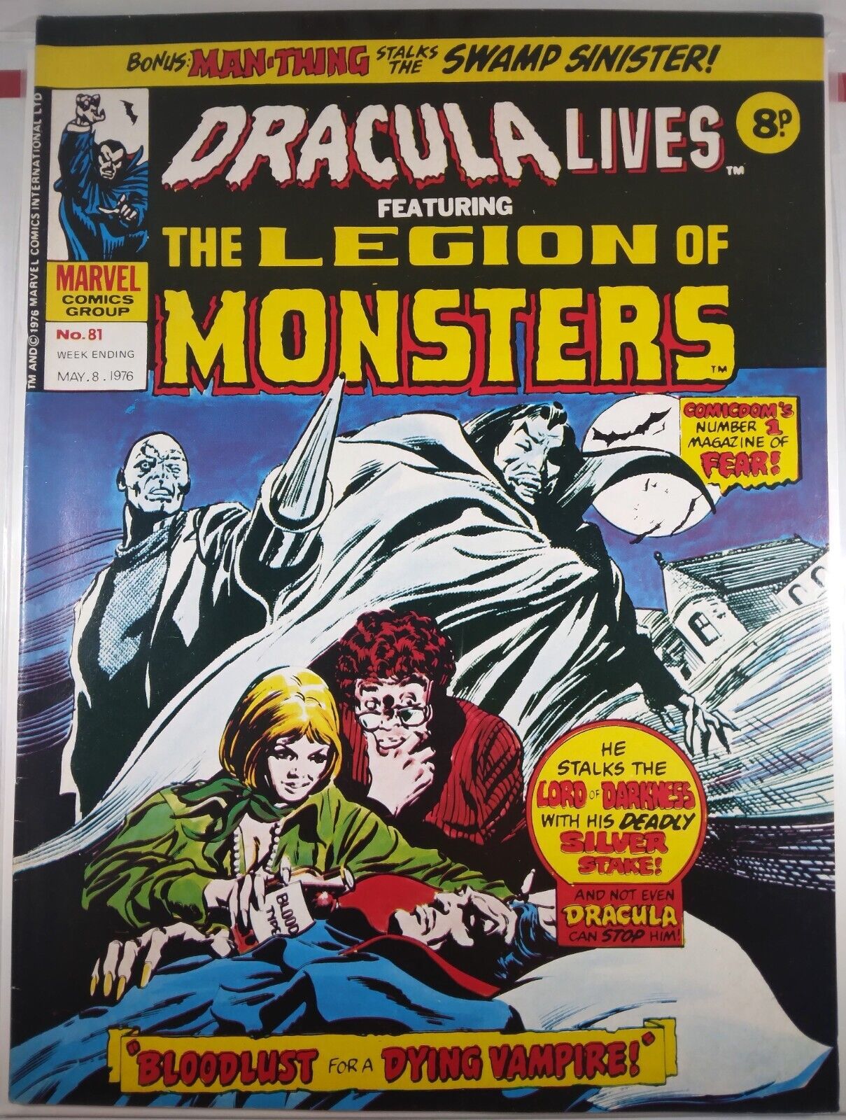 🩸💀 DRACULA LIVES #81 MARVEL UK 1976 GHOST RIDER #1 MAN-THING #1 TOMB OF #38