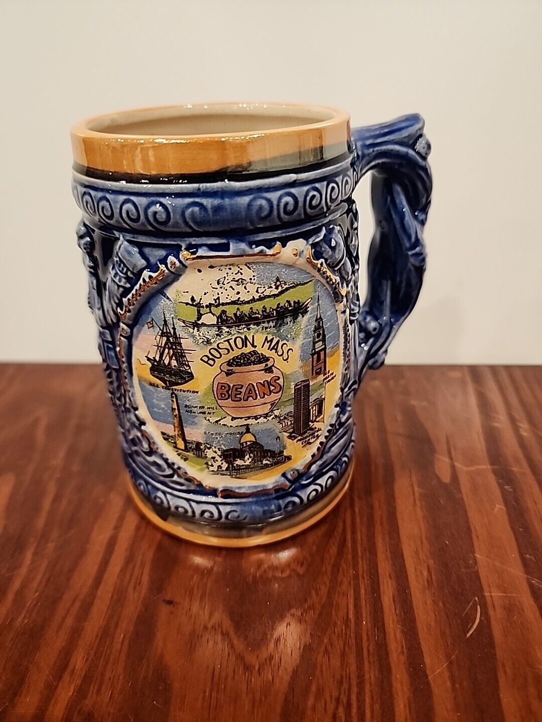 Vintage Boston Mass Souvenir Ceramic Mug Stein 5\