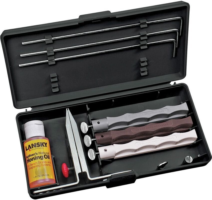 Lansky Natural Arkansas Sharpening Set Essential Items With Easy Instructions