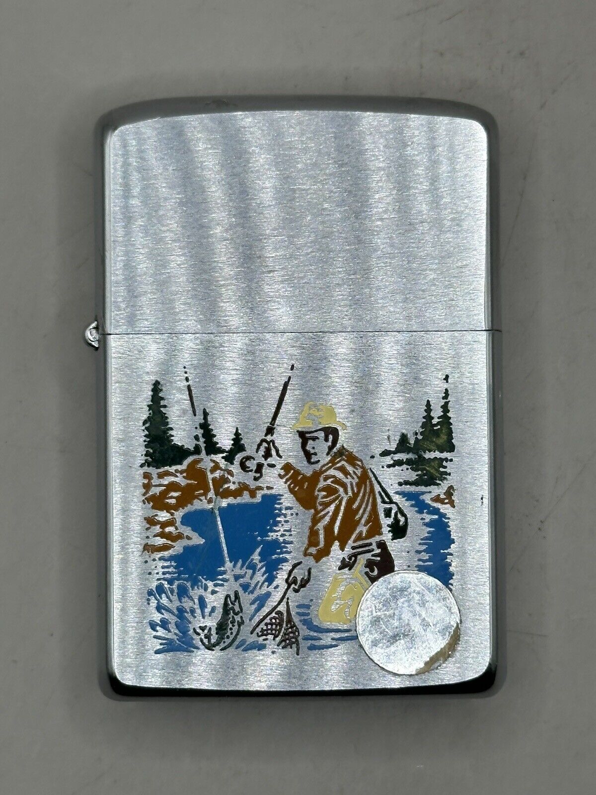 Vintage 1971 Fishing Fisherman Zippo Lighter NEW W/ Matching Insert