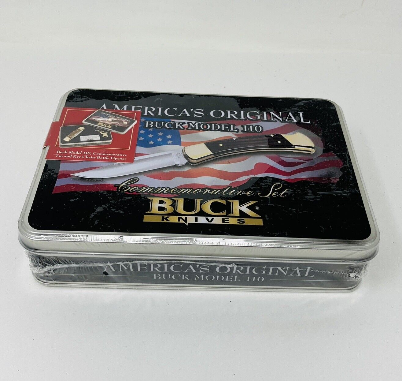 Buck Knives 110 Commemorative Set Tin with keychain Unopened NEW