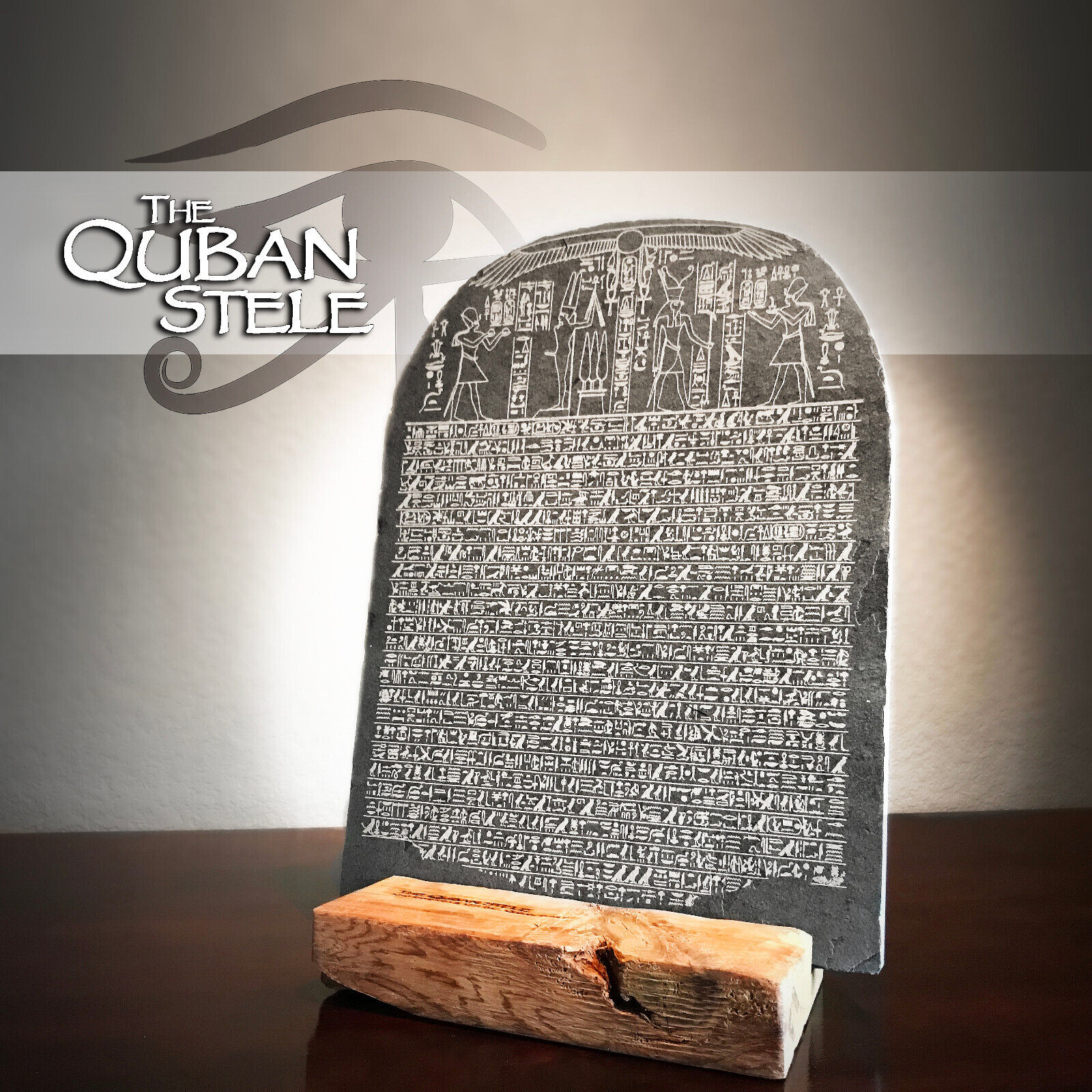 Famous Egyptian Quban Stele Ramses Seti Ancient Tablet Engraved on Black Stone