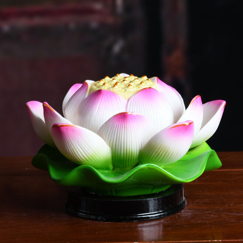 1PC 15cm Lotus Buddha Lamp LED Ceramic Lamp Guanyin Temple Supplies