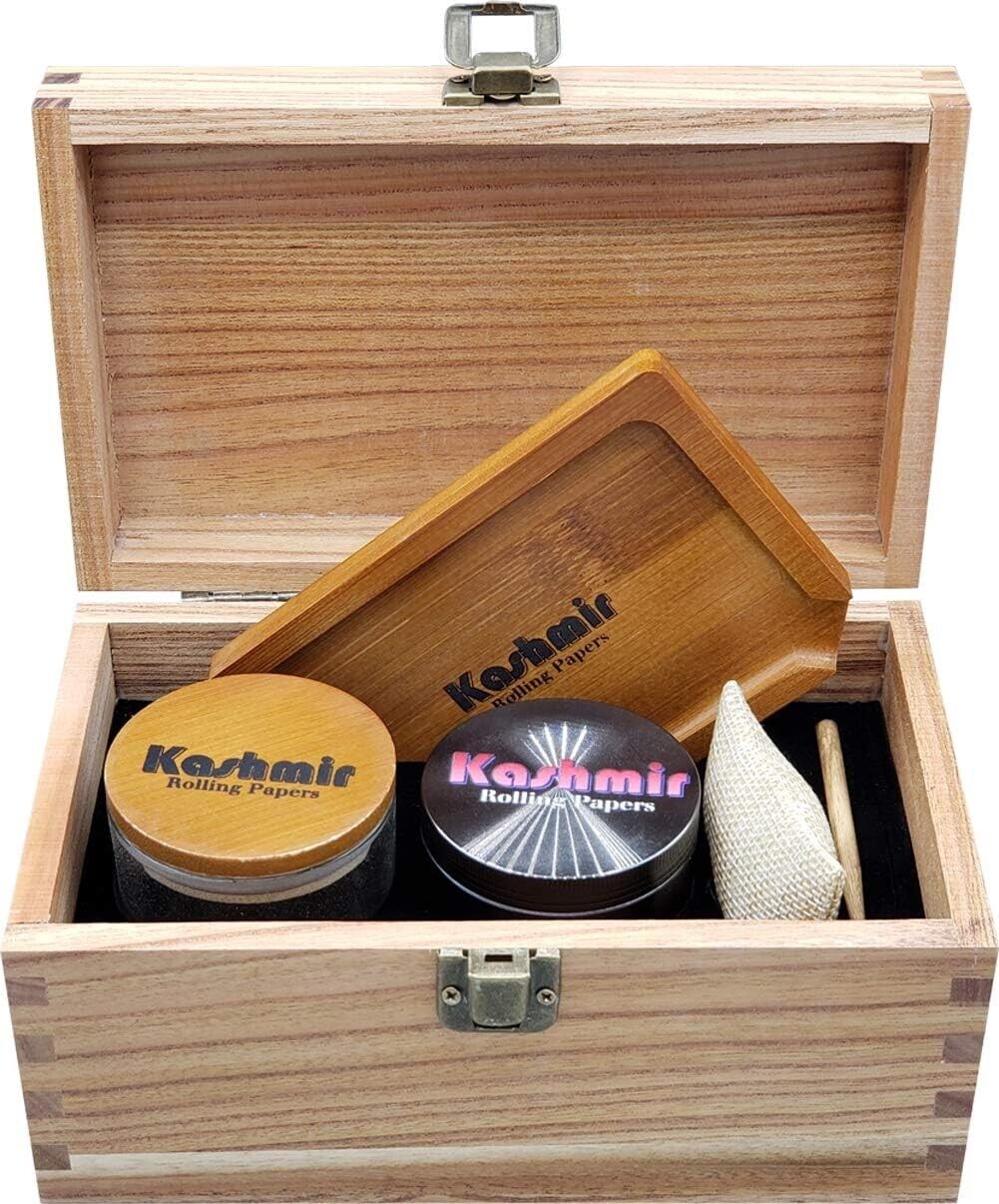 Stash Box with Accessories Durable Cherry Wood Stash Box by Kashmir
