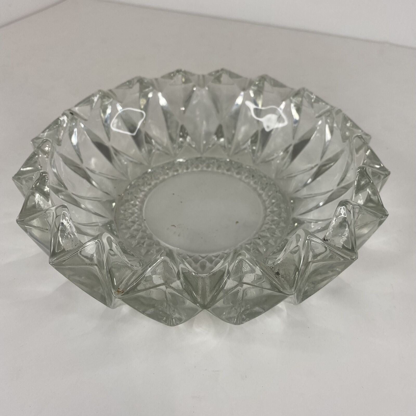 Vintage Clear Crystal Glass Heavy Astray