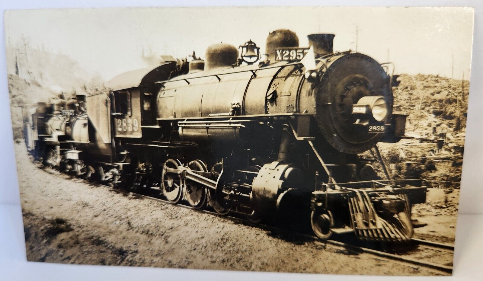 RPPC Southern Pacific RR Locomotives 2839 2957 East Bound Out Of COCHRAN OR 5X3