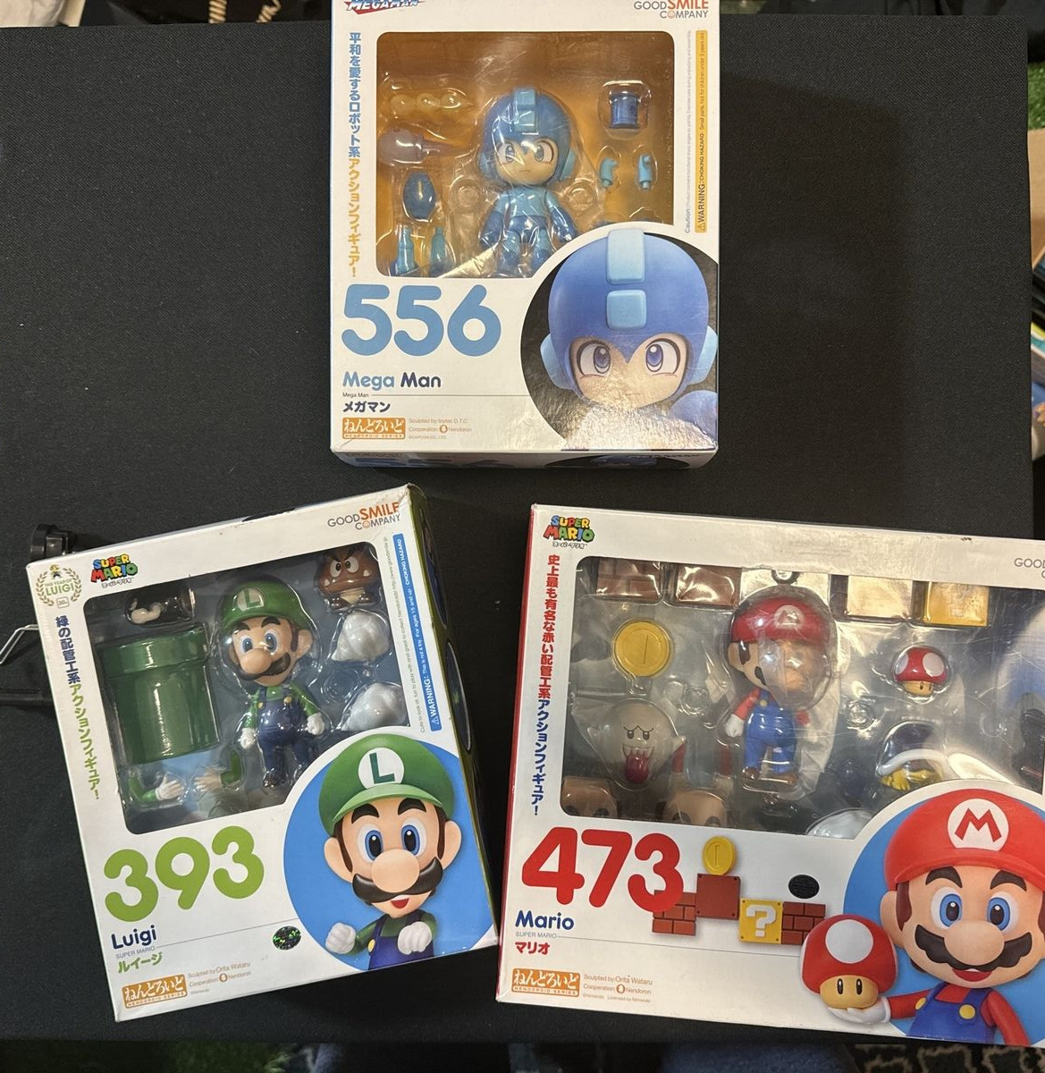 Nendoroid Mario 473, Luigi 393, Megamn 556 COMPLETE  Lot
