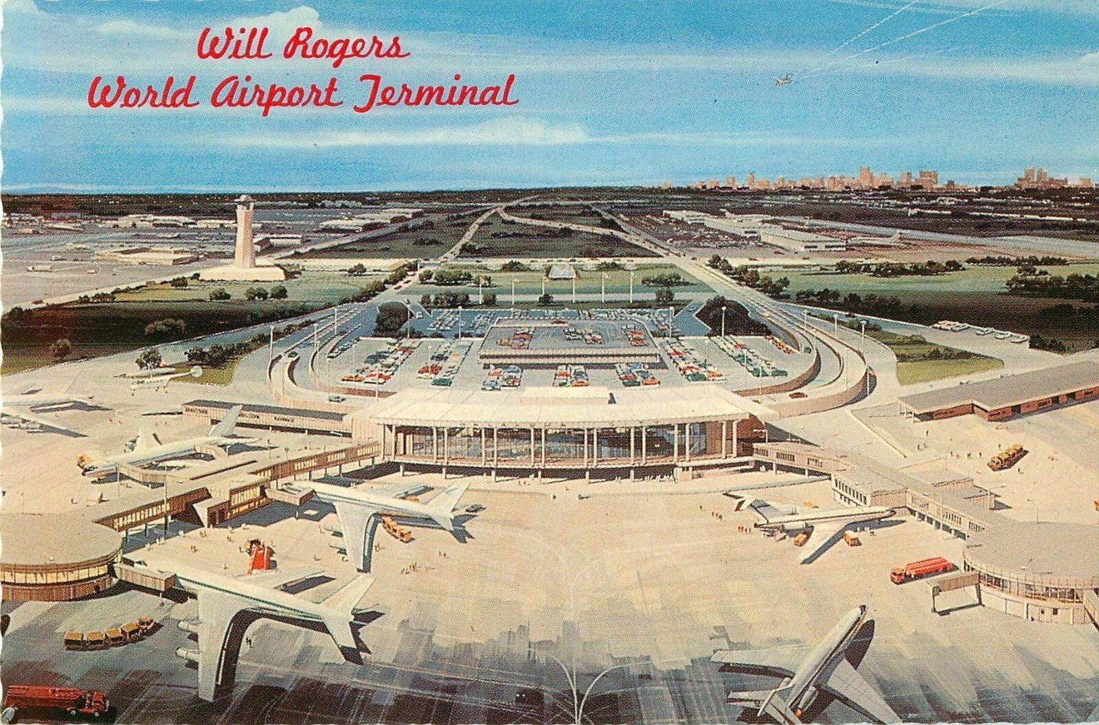Will Rogers World Airport Terminal Oklahoma City OK aerial view art ren Postcard