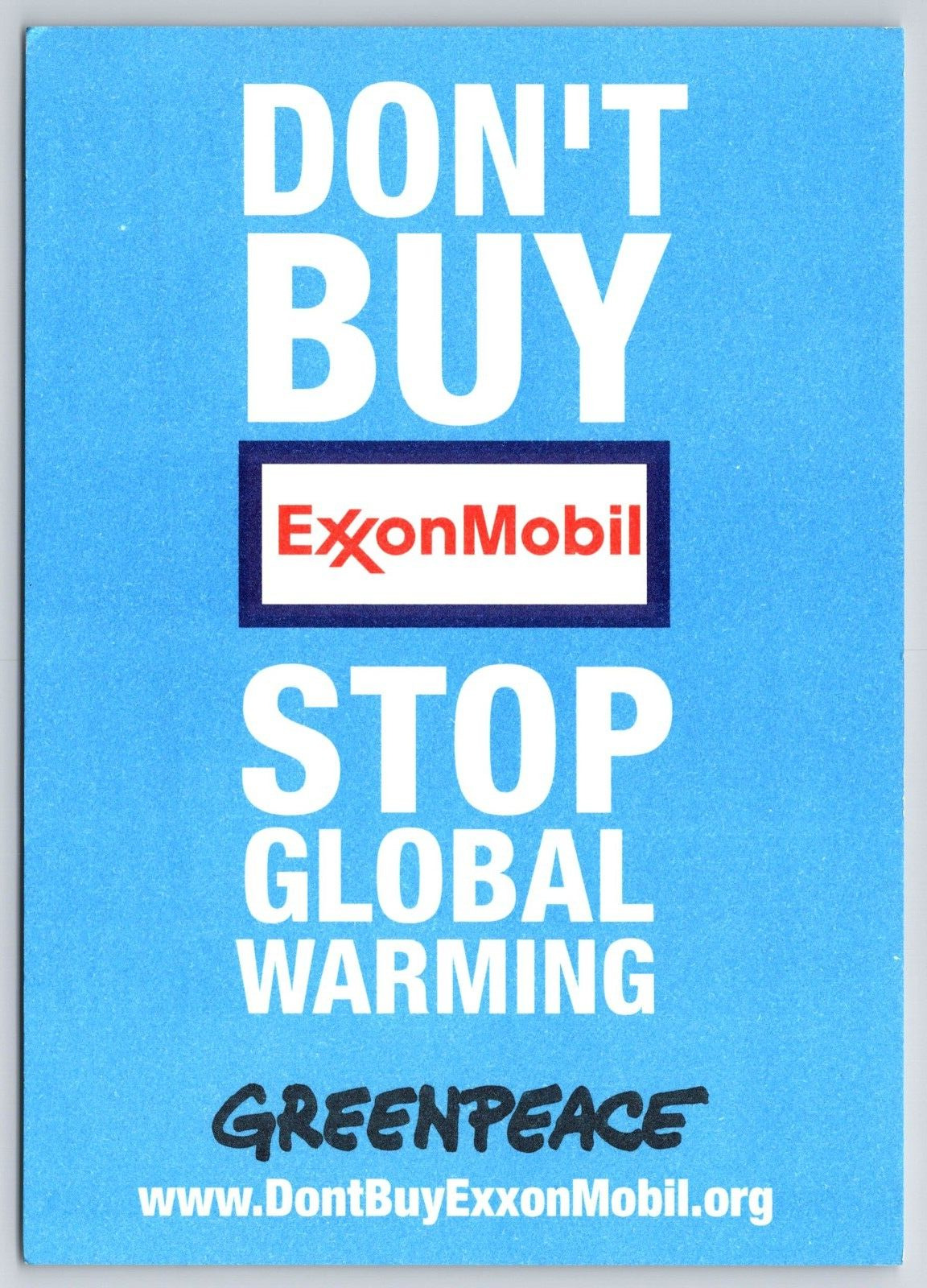 Postcard Exxon Mobil Global Warming Greenpeace Vintage Card Advertisement