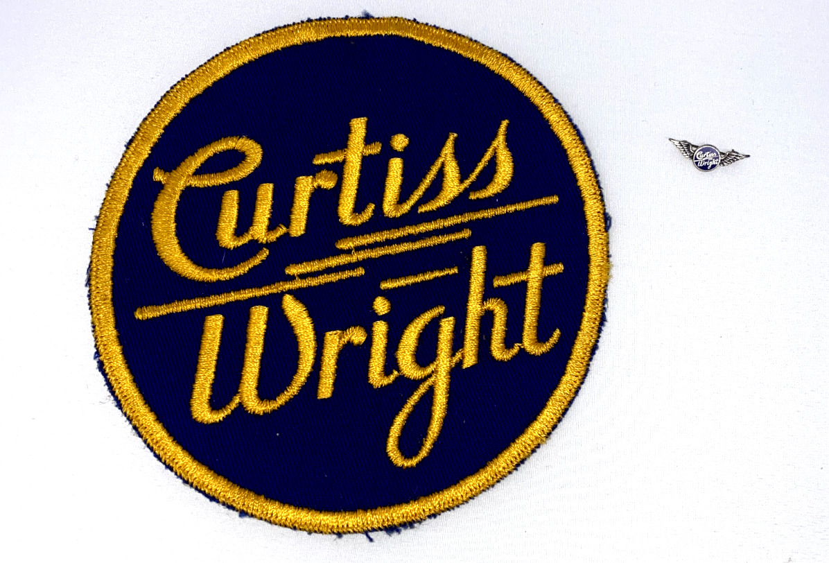 Curtiss Wright WW2 Patch Pin WWII USAAF Aircraft Manufacturer Airplanes Planes