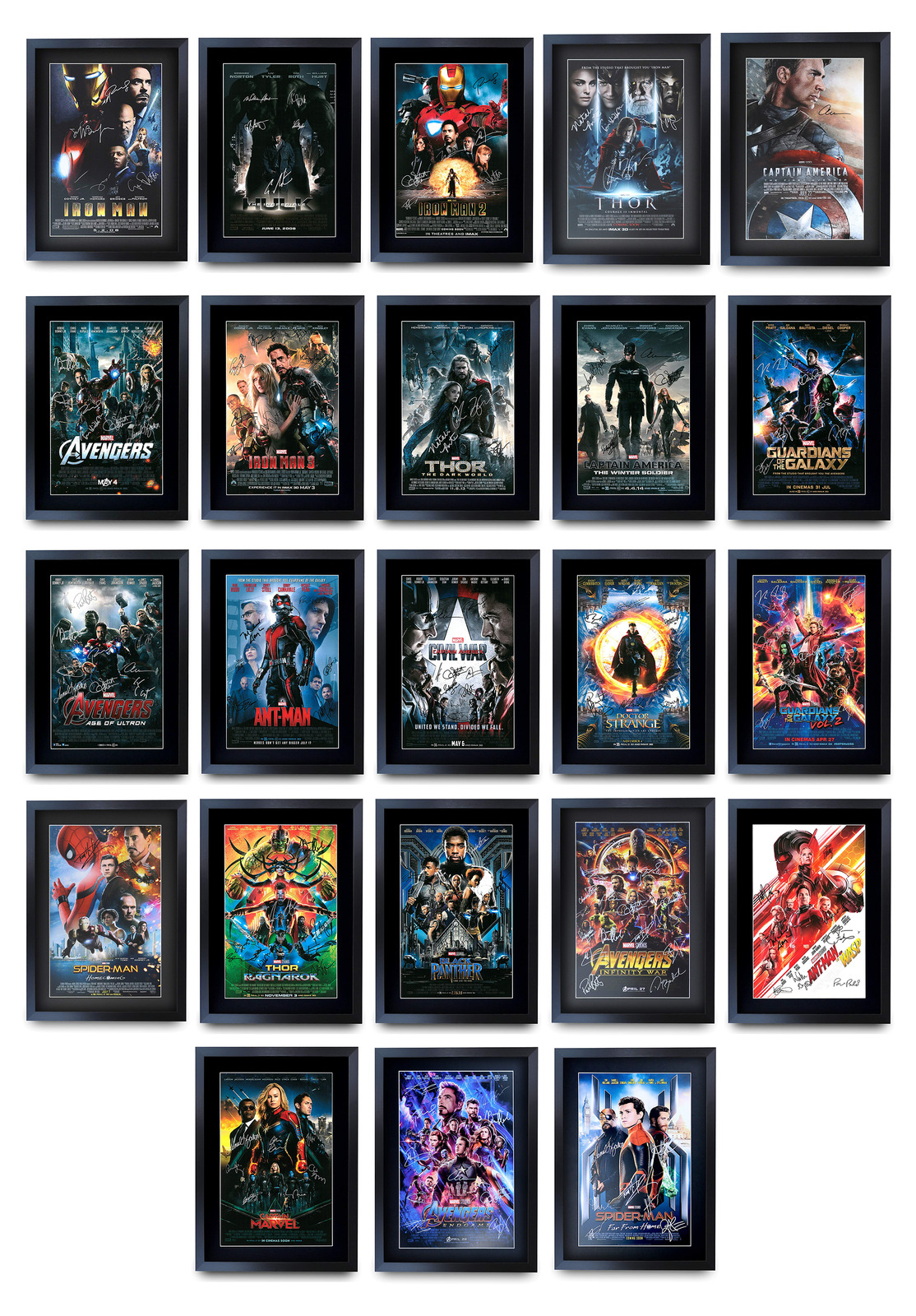 MCU Infinity War Saga A3 Framed Avengers Robert Downey Jr, Chris Evans Movies