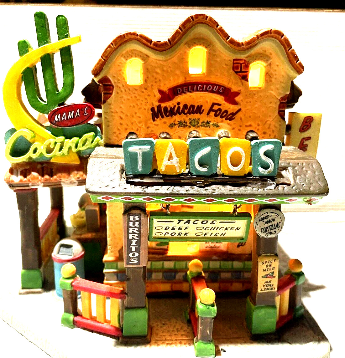 Lemax Mexican Food Taco Stand O Gauge No Box Power cord is spliced