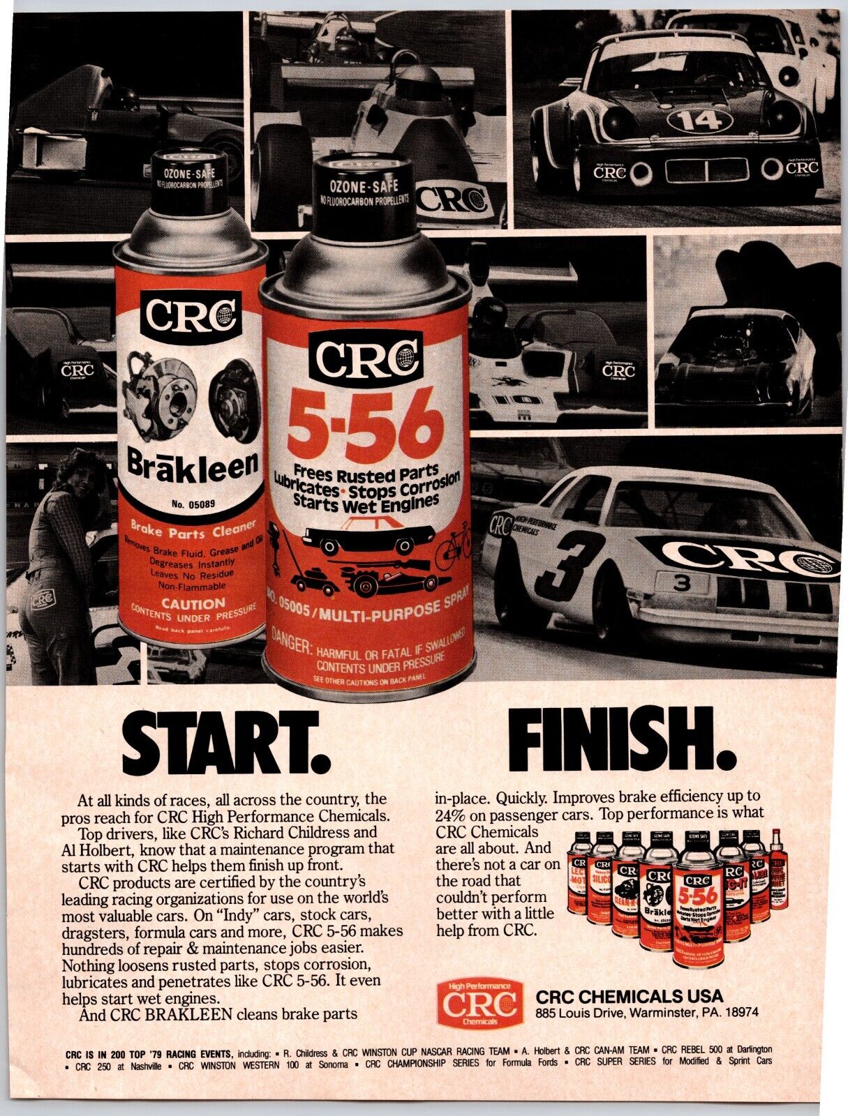 CRC Chemicals USA Vintage Print Advertisement Ad 1979