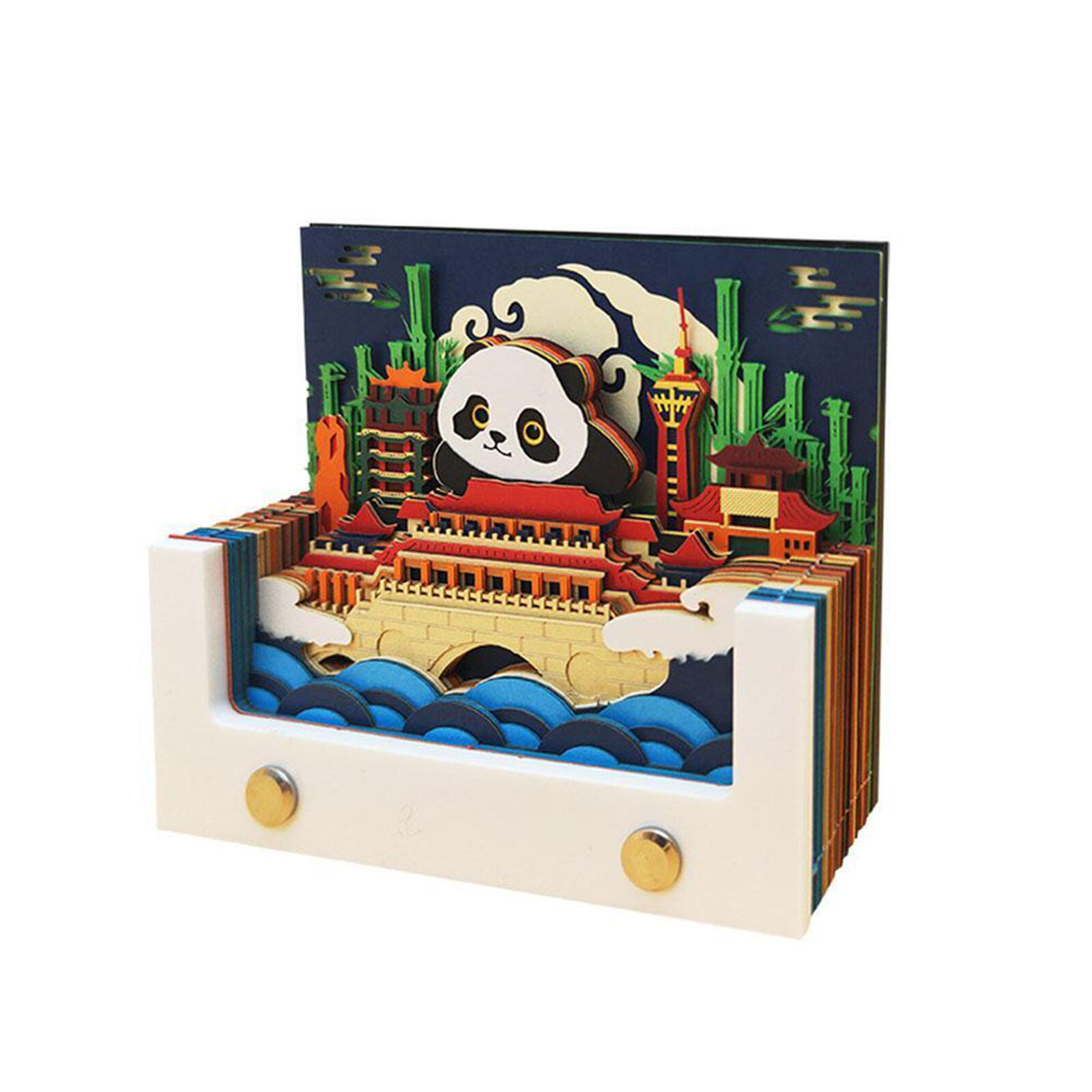 Creative Paper Carving Three-dimensional Note Model Cultural And Creative Panda 