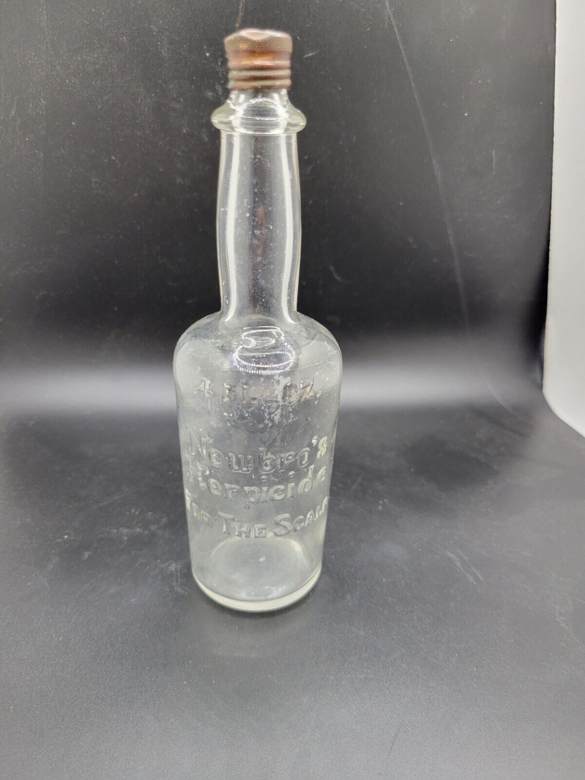 Vintage 1920s Newbros Herpicide Dandruff Remedy Bottle