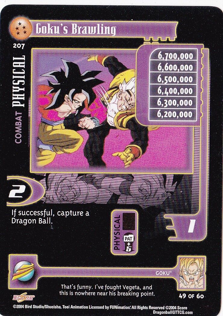 Goku\'s Brawling CCG TCG Card DBGT Dragon Ball GT 5 Stars