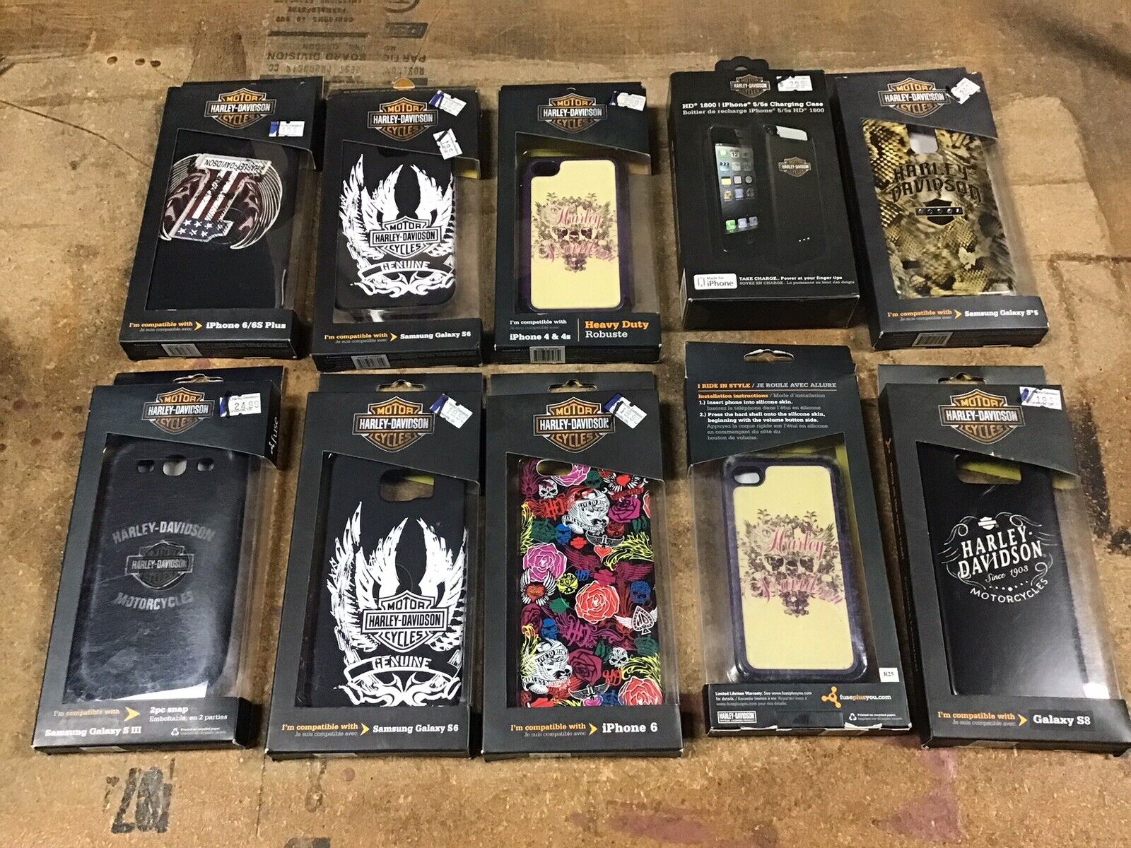 VINTAGE HARLEY-DAVIDSON CELL PHONE CASE  IN BOX LOT OF 10 NEW