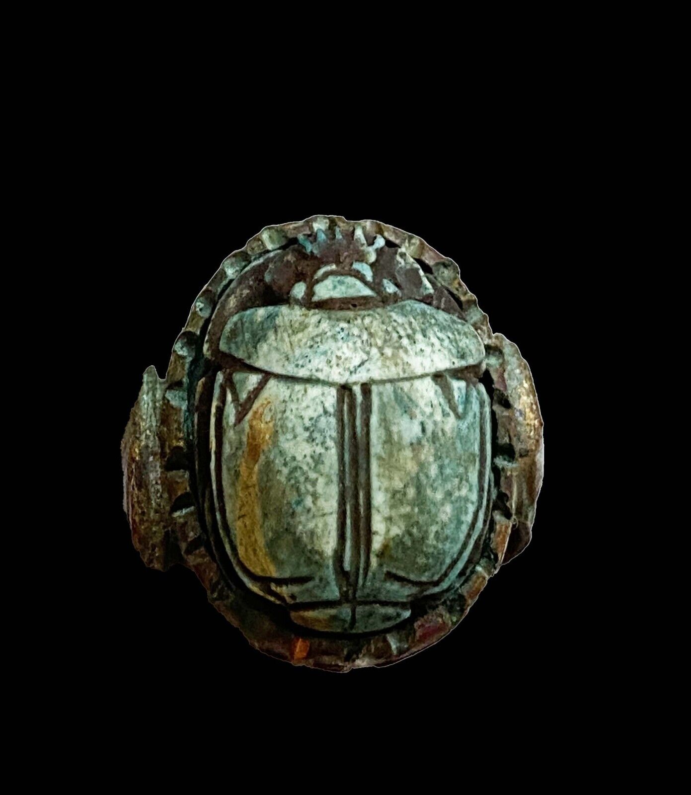 Old Handmade Vintage Scarab Beetle Ring