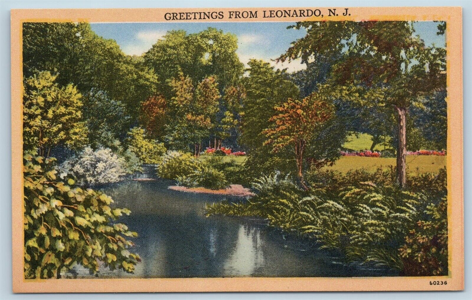 Postcard NJ Leonardo Scenic Greetings From Leonard New Jersey Vintage Linen 2H23