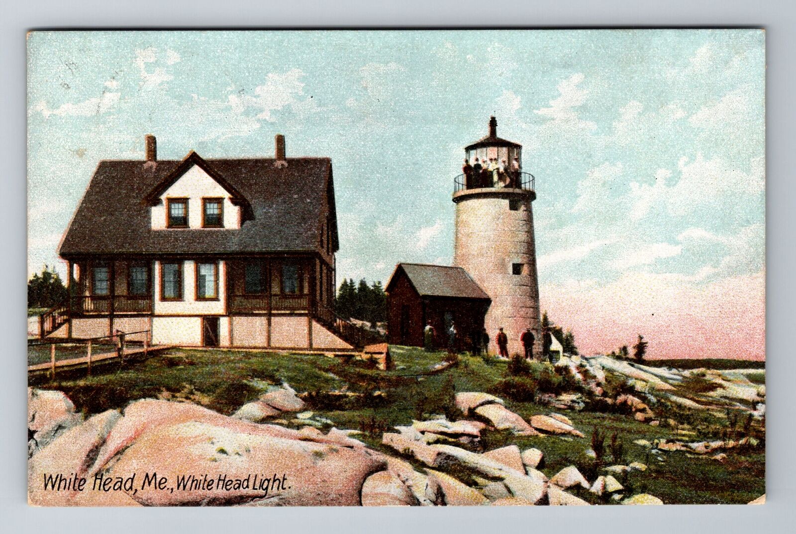 White Head, ME-Maine, White Head Light House c1913, Vintage Postcard