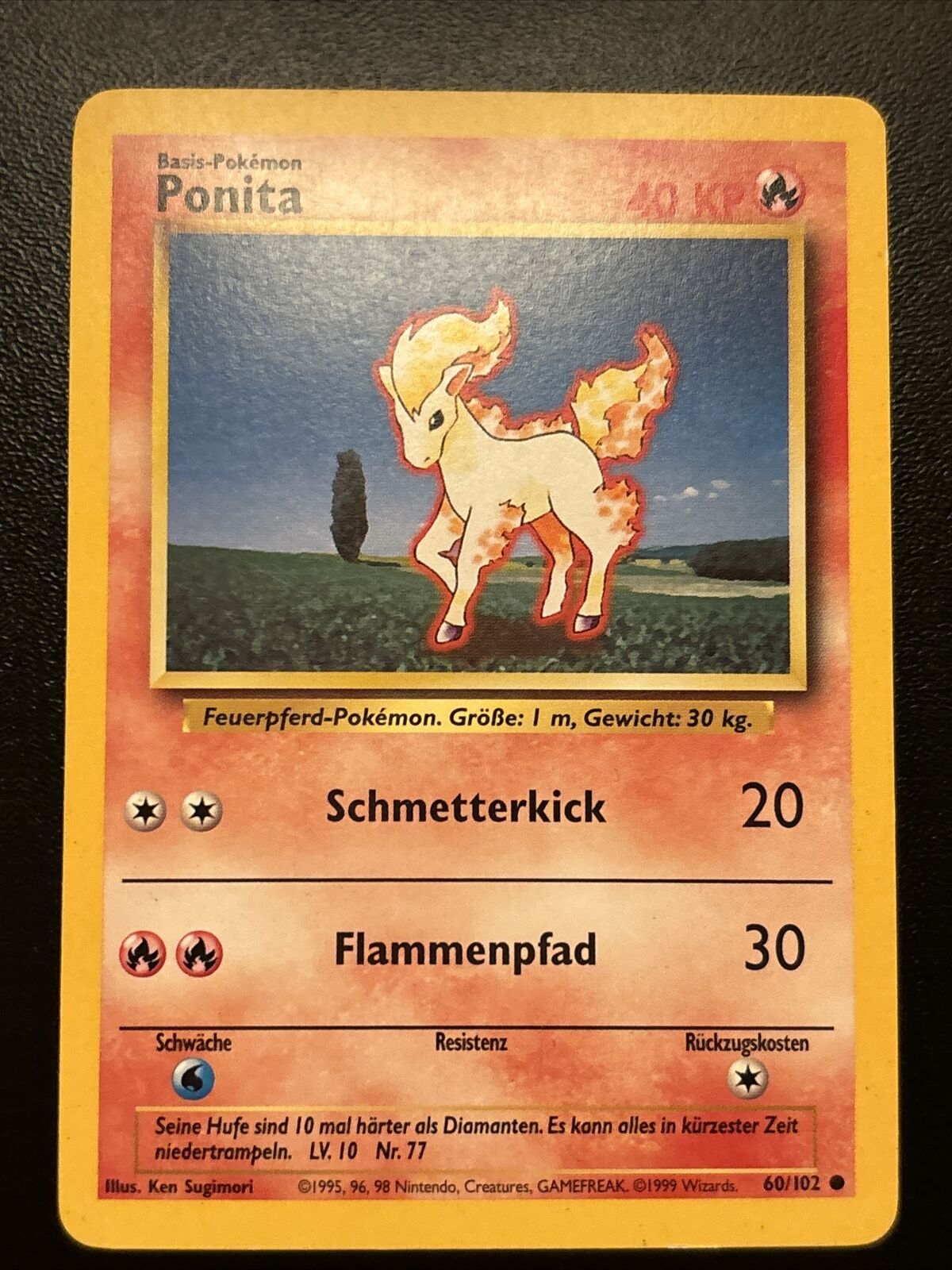 Ponita Base Set (60/102) German Pokemon Card / Nearmint / Base Set