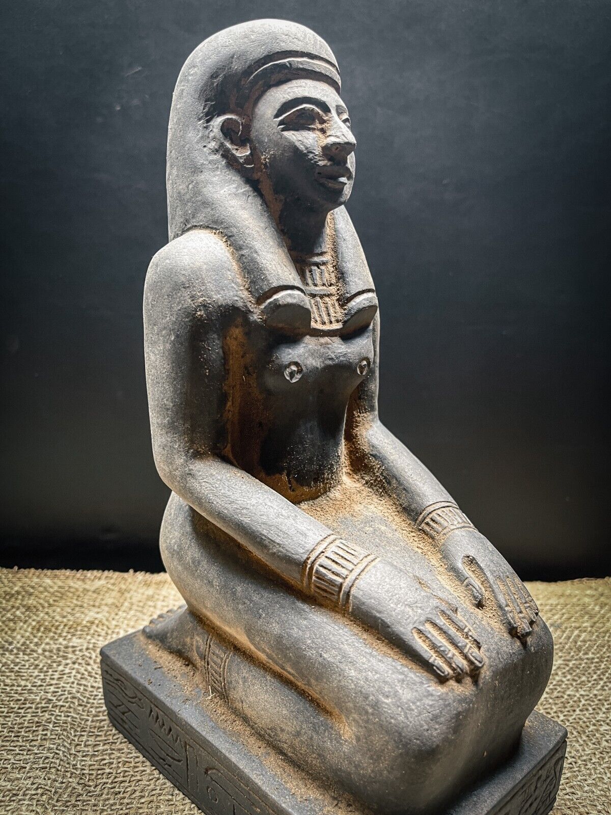 Natural Basalt stone ISIS goddess of healing and magic statue - Goddess of love