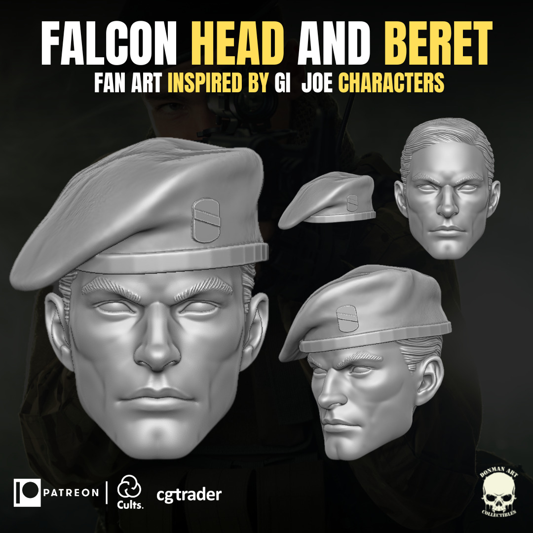 Lt. Falcon with beret custom head for use w/ 4\