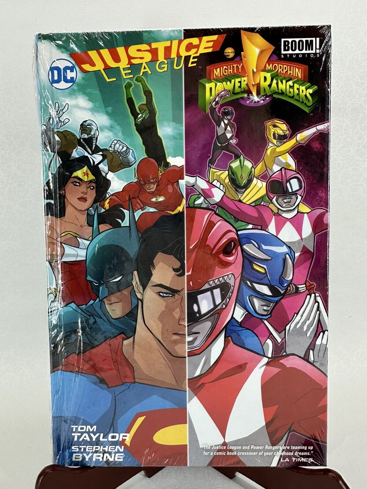 Justice League Power Rangers Hardcover New Sealed DC Boom Saban Byrne Taylor