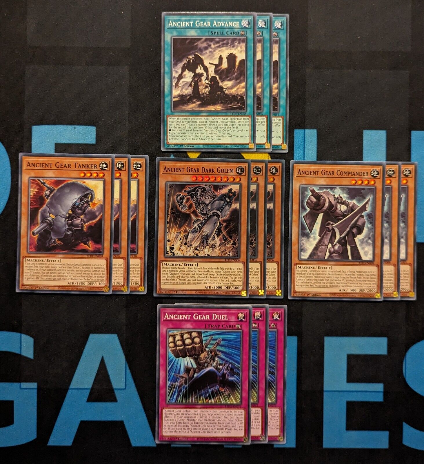 Ancient Gear Complete Deck Core 15 Cards LEDE 1st Edition YuGiOh