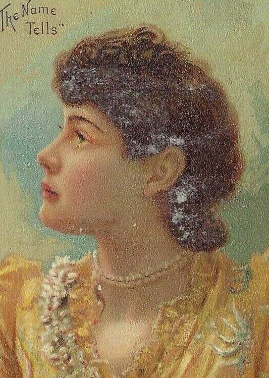 AA-126 IA Spencer Roound Oak Stoves, Girl Woman Name Tells Victorian Trade Card