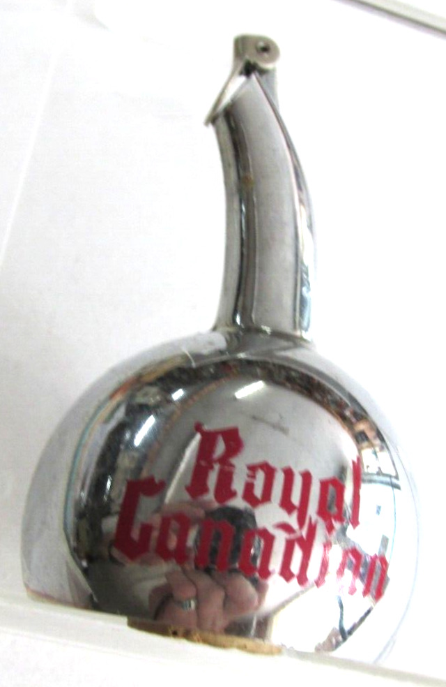 Vintage ROYAL CANADIAN (Whiskey) All Metal Advertising Bottle Pour Spout  B