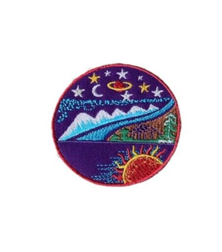 Popular Round Panorama Patch embroidered patches sew on iron on badge