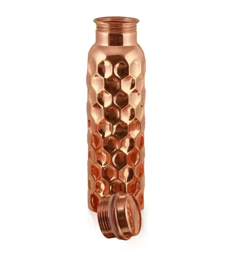 100% Pure Copper Water Bottle Copper Bottle Pitcher Flask With Ayurveda Yoga