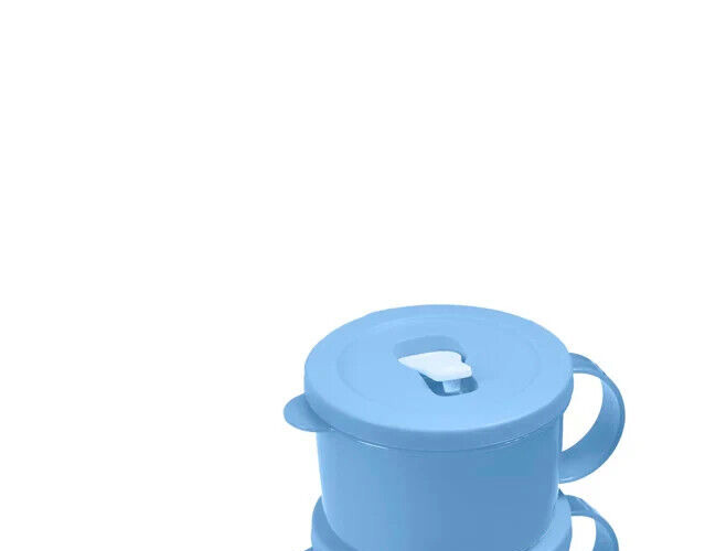 Tupperware Crystalwave Soup Mug Microwaveable Blue NEW